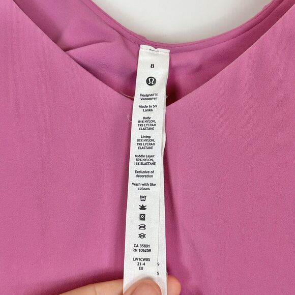 Lululemon Align Cropped Tank Top Pink Blossom Size 8 A/B Cups - Picture 3 of 6